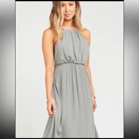 Show Me Your MuMu Maxi Halter Amanda Dress Sz L - Picture 3 of 14